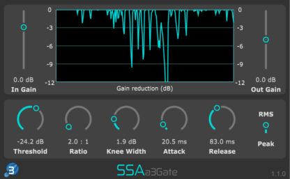 a3Gate - Third order Ambisonics gate and downwards expander plugin