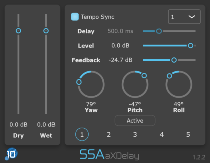 a7Delay - Seventh order Ambisonics delay plugin
